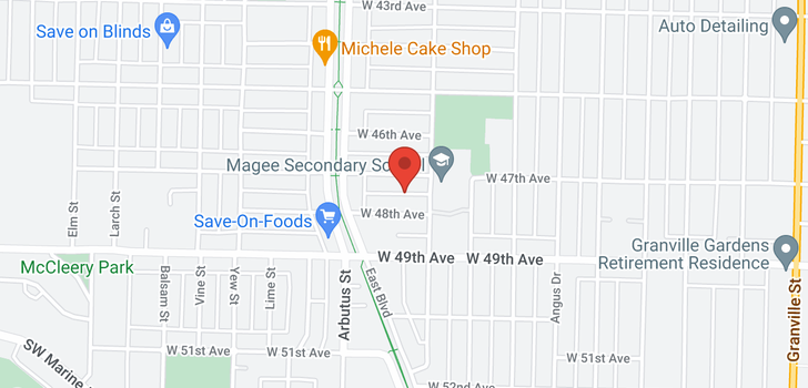 map of 306 2102 W 48TH AVENUE